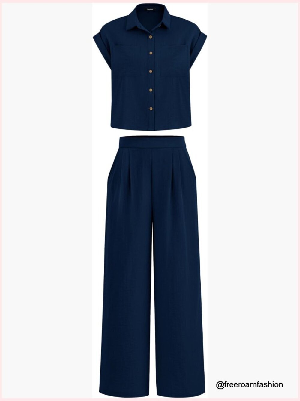 2 Piece Sets Summer Cap Sleeve Top Palazzo Pants Dressy Casual Travel Outfits